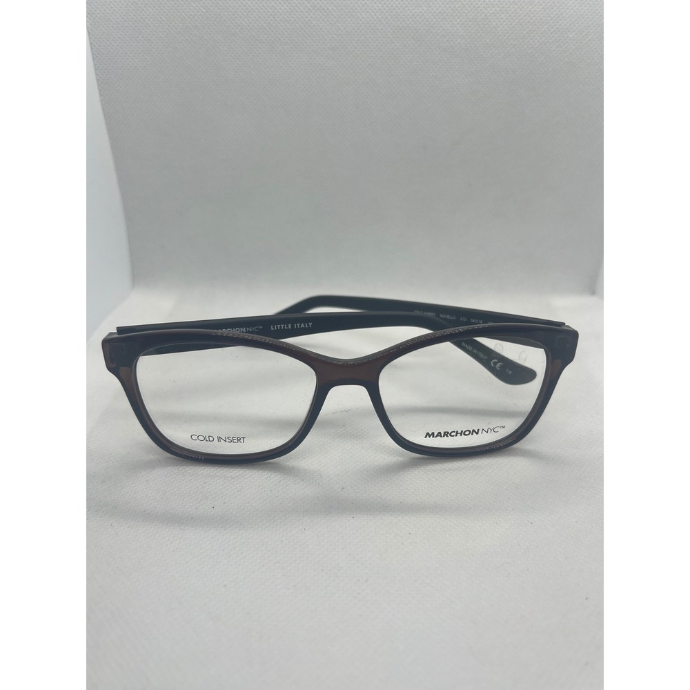 Marchon NYC Little Italy Novella 210 Brown Black Eyeglass Frames 54-16-140 Italy